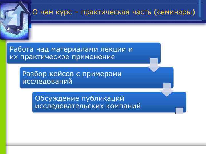 О чем курс – практическая часть (семинары) 