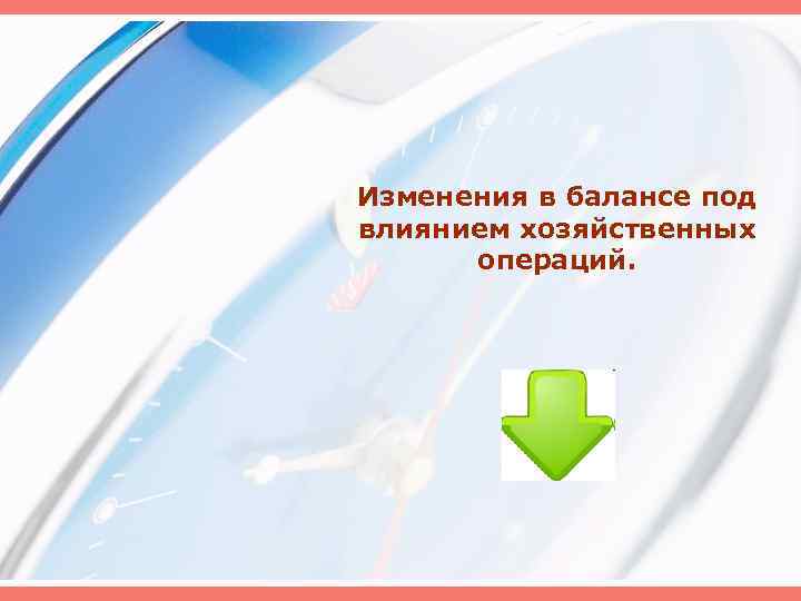 Изменения в балансе под влиянием хозяйственных операций. 