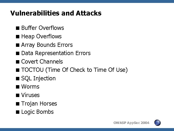 Vulnerabilities and Attacks < Buffer Overflows < Heap Overflows < Array Bounds Errors <