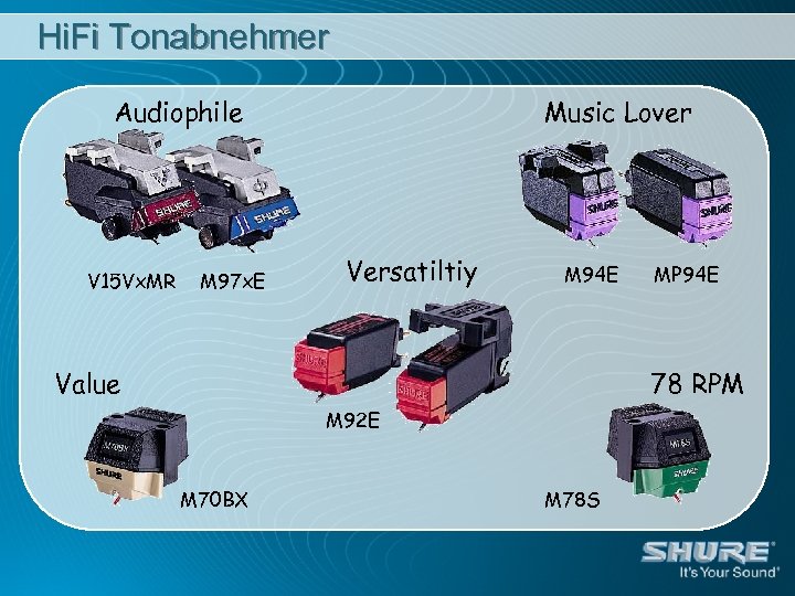 Hi. Fi Tonabnehmer Audiophile V 15 Vx. MR M 97 x. E Music Lover