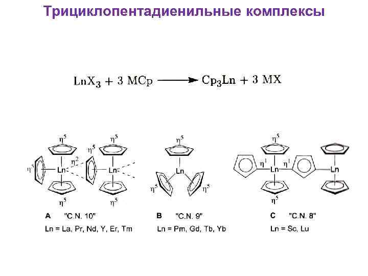 Трициклопентадиенильные комплексы 