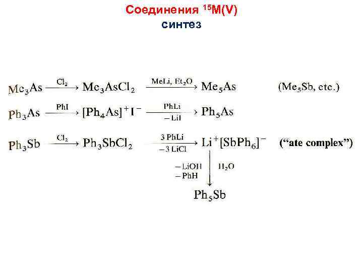Соединения 15 M(V) синтез 