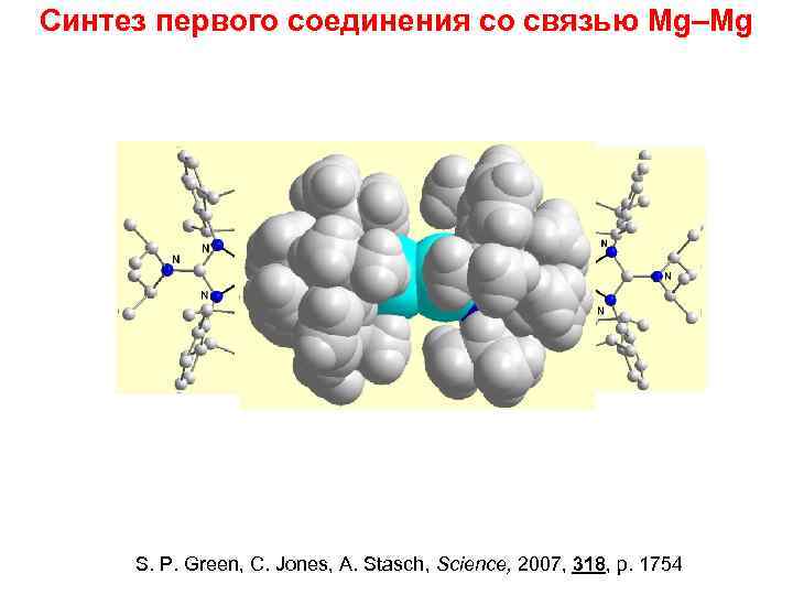 Синтез первого соединения со связью Mg–Mg 2 KI 2 K S. P. Green, C.