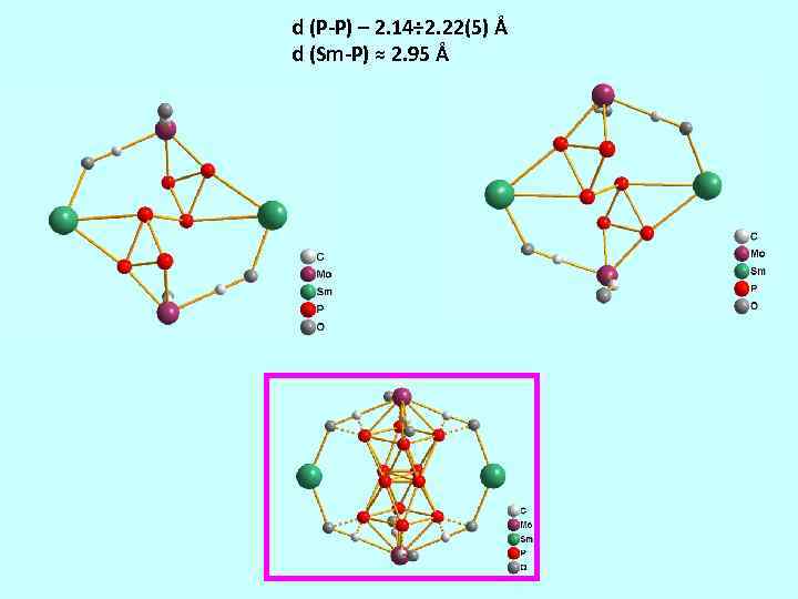 d (P-P) – 2. 14÷ 2. 22(5) Å d (Sm-P) ≈ 2. 95 Å