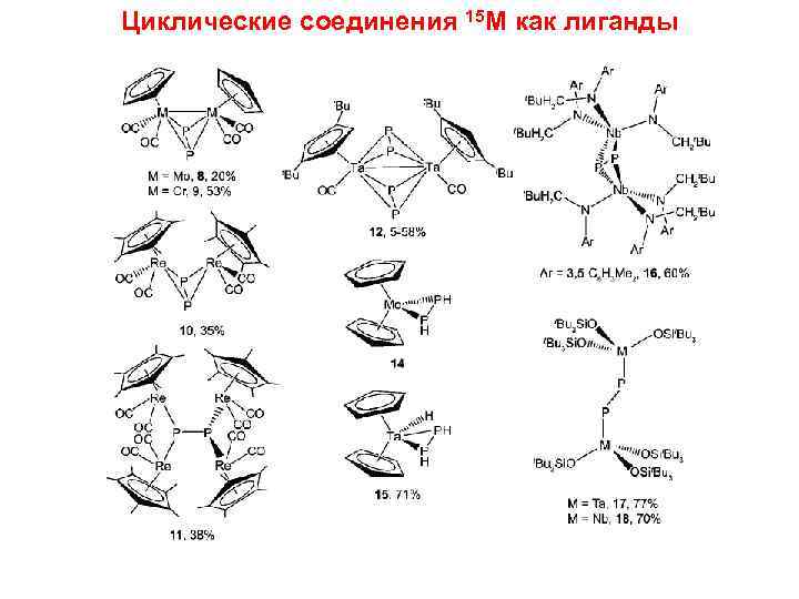 Циклические соединения 15 M как лиганды 