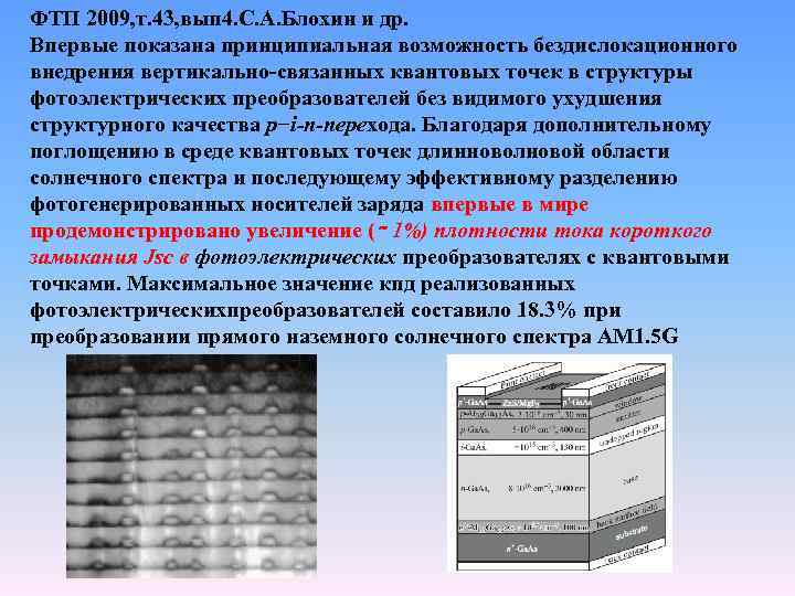 ФТП 2009, т. 43, вып 4. С. А. Блохин и др. Впервые показана принципиальная