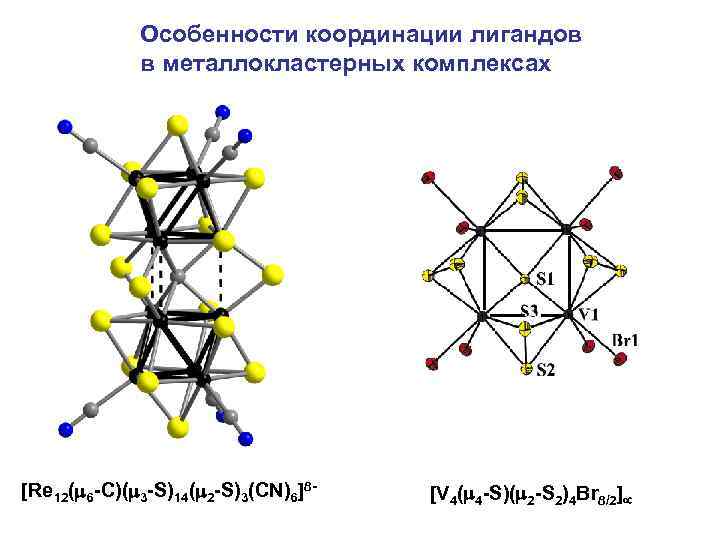 Особенности координации лигандов в металлокластерных комплексах [Re 12( 6 -C)( 3 -S)14( 2 -S)3(CN)6]8