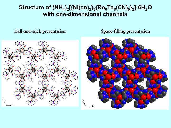 Structure of (NH 4)2[{Ni(en)2}3{Re 6 Te 8(CN)6}2]· 6 H 2 O with one-dimensional channels