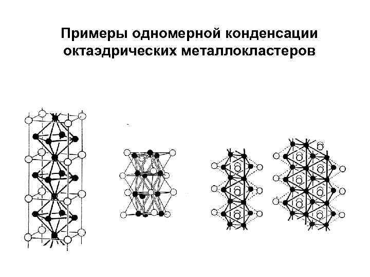 Примеры одномерной конденсации октаэдрических металлокластеров 