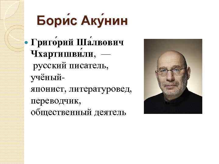 Акунин биография