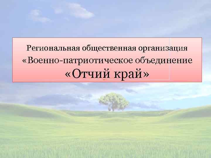 Региональная общественная организация «Военно-патриотическое объединение «Отчий край» 