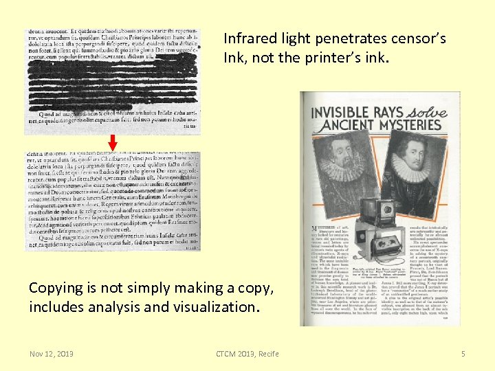 Infrared light penetrates censor’s Ink, not the printer’s ink. Copying is not simply making