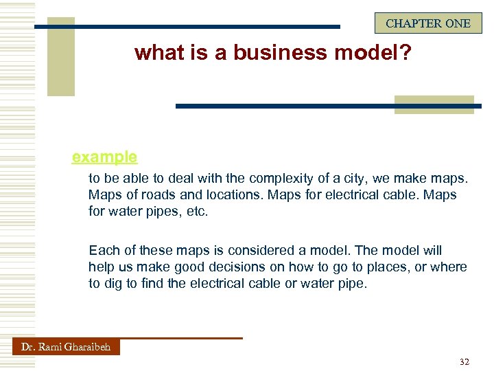 CHAPTER ONE what is a business model? example to be able to deal with