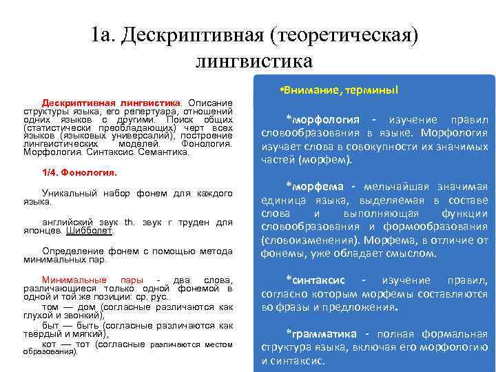 Язык исследовать. Понятие дескриптивная лингвистика. Дескритивнаялингвистика. Дескриптивизм в языкознании. Лингвистические термины примеры.