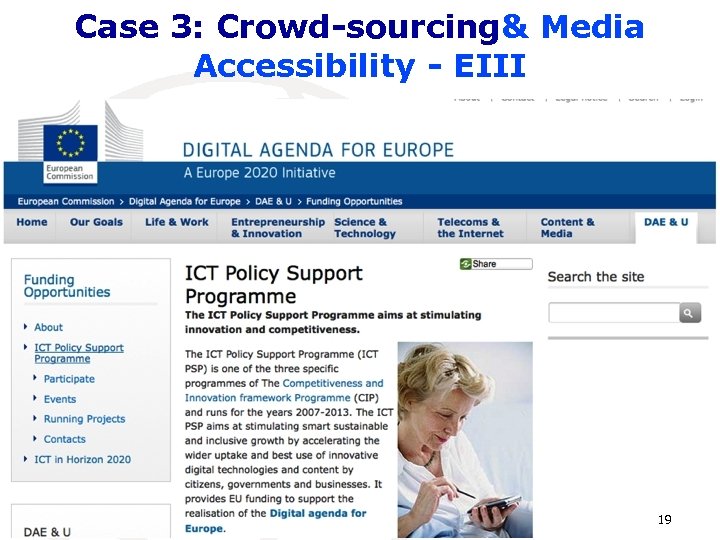 Case 3: Crowd-sourcing& Media Accessibility - EIII 19 