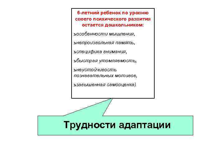 6 -летний ребенок по уровню своего психического развития остается дошкольником: ь особенности мышления, ь