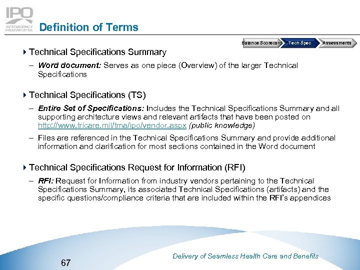 Definition of Terms Balance Scorecard Tech Spec Assessments 4 Technical Specifications Summary – Word