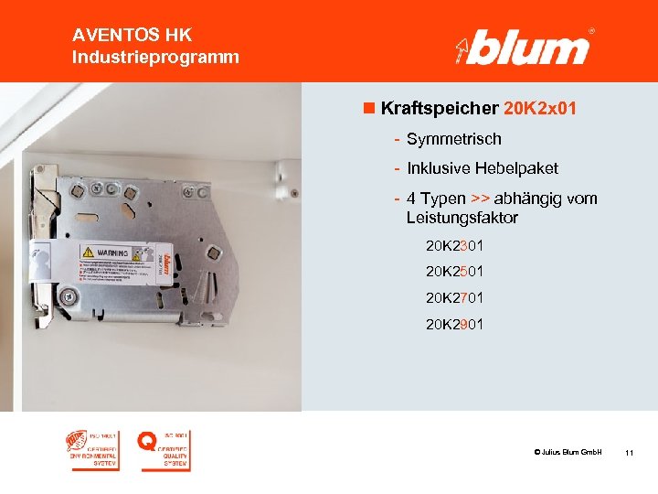 AVENTOS HK Industrieprogramm n Kraftspeicher 20 K 2 x 01 - Symmetrisch - Inklusive