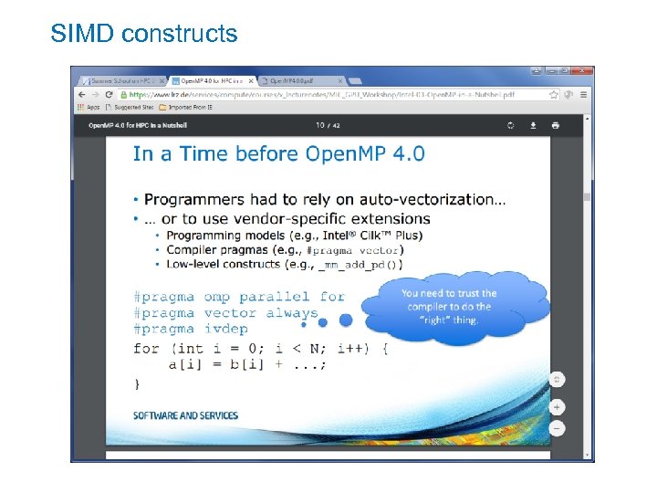 SIMD constructs 