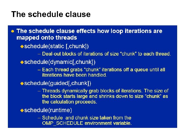 The schedule clause 