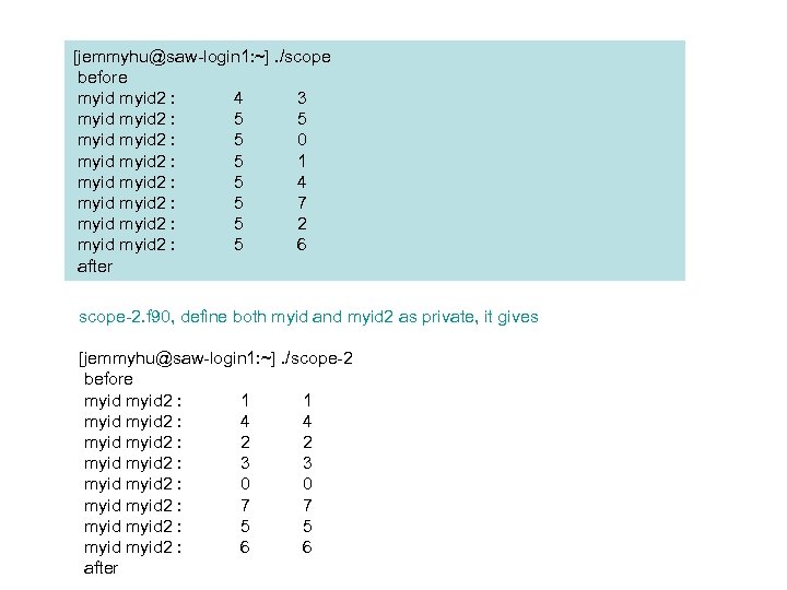 [jemmyhu@saw-login 1: ~]. /scope before myid 2 : 4 3 myid 2 : 5