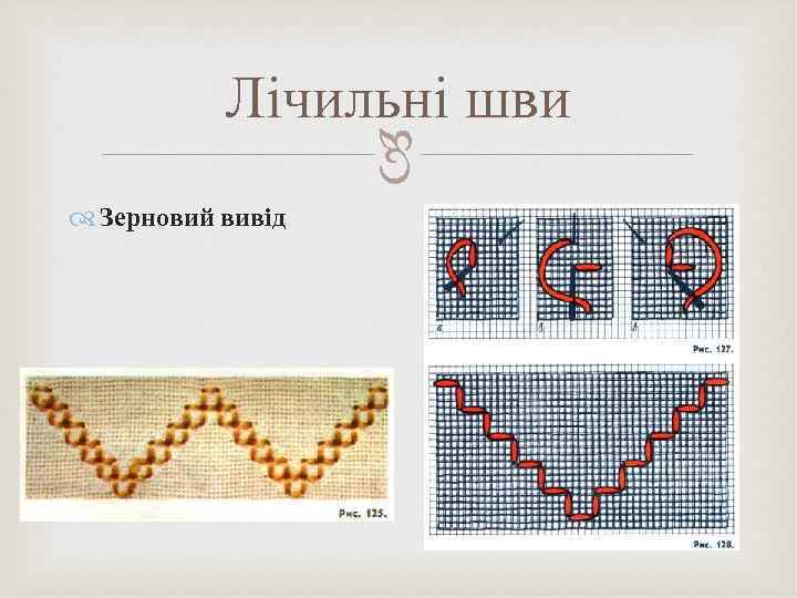  Лічильні шви Зерновий вивід 