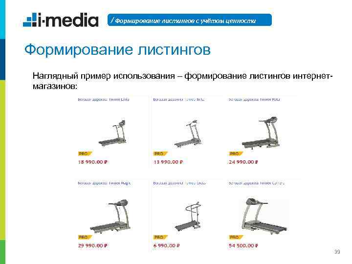 / Формирование листингов с учётом ценности Формирование листингов Наглядный пример использования – формирование листингов