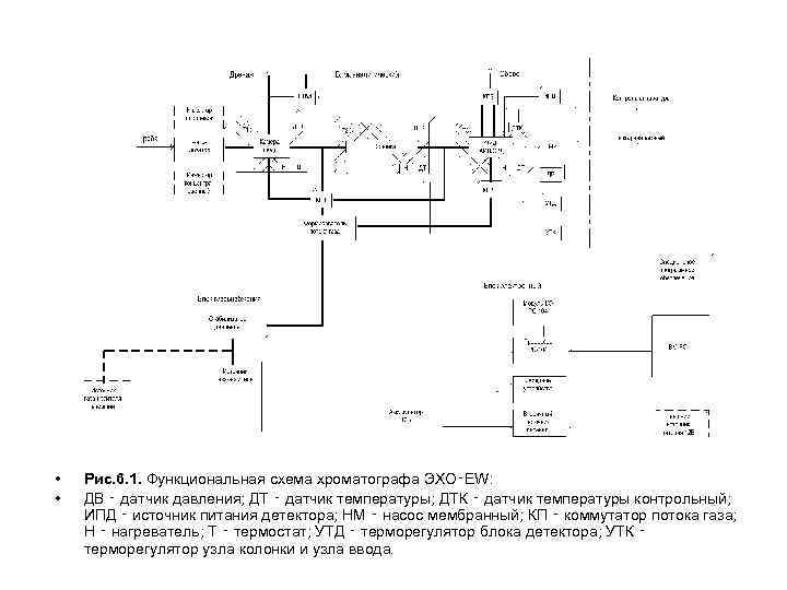  • • Рис. 6. 1. Функциональная схема хроматографа ЭХО‑EW: ДВ ‑ датчик давления;