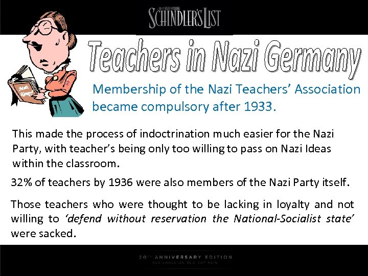 Mein Kampf Membership of the Nazi Teachers’ Association became compulsory after 1933. This made