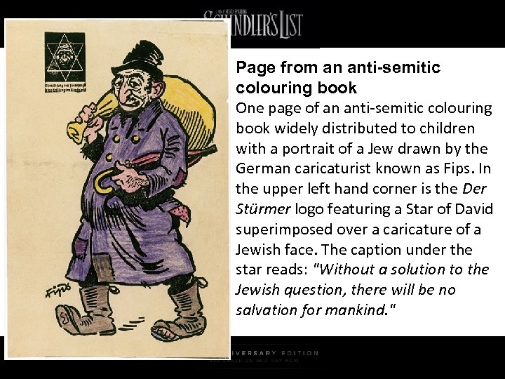 Page from an anti-semitic colouring book One page of an anti-semitic colouring book widely