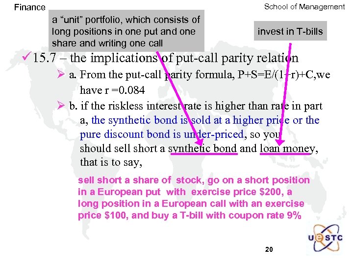 School of Management Finance a “unit” portfolio, which consists of long positions in one
