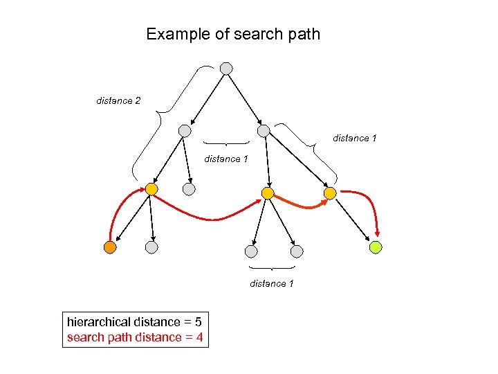 Example of search path distance 2 distance 1 hierarchical distance = 5 search path