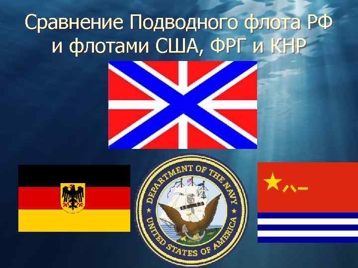 Сравнение Подводного флота РФ и флотами США, ФРГ и КНР 