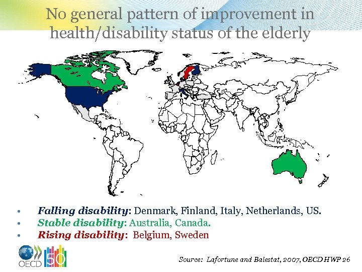 No general pattern of improvement in health/disability status of the elderly • • •