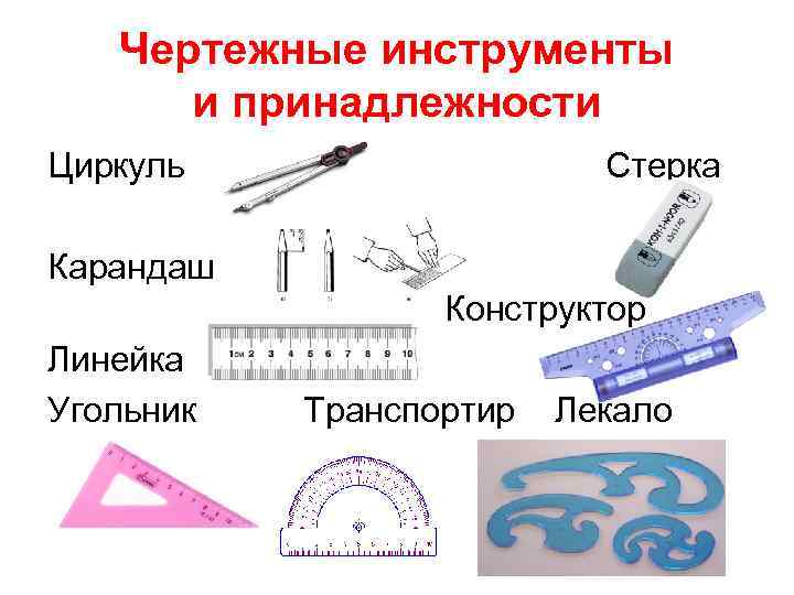 Чертежные инструменты и принадлежности Циркуль Стерка Карандаш Конструктор Линейка Угольник Транспортир Лекало 