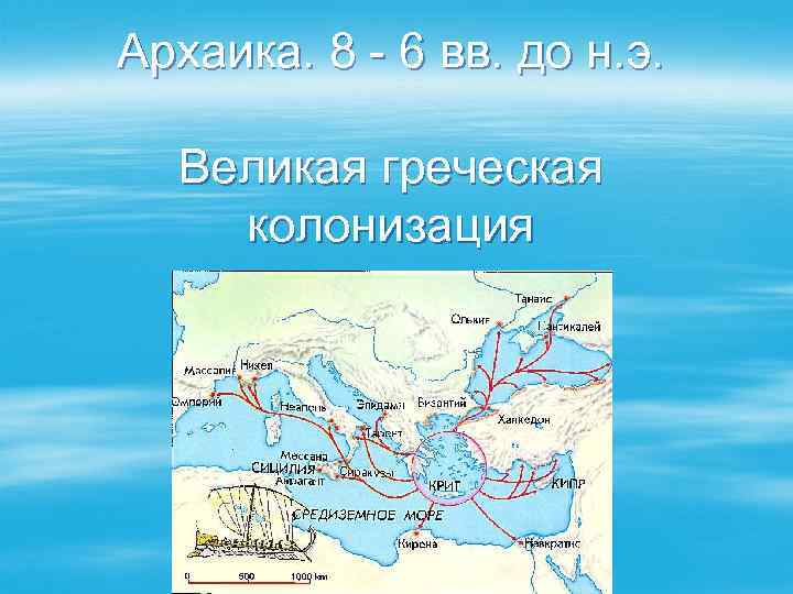 Архаика. 8 - 6 вв. до н. э. Великая греческая колонизация 