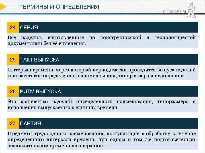 ТЕРМИНЫ И ОПРЕДЕЛЕНИЯ 24 СЕРИЯ Все изделия, изготовленные по документации без ее изменения. конструкторской