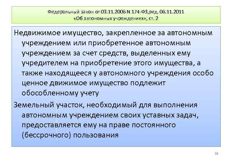 Федеральный закон от 03. 11. 2006 N 174 -ФЗ, ред. 06. 11. 2011 «Об