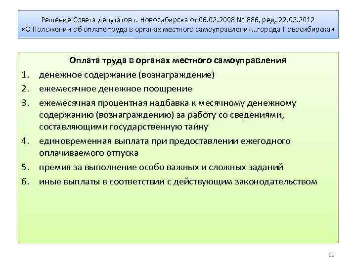 Решение Совета депутатов г. Новосибирска от 06. 02. 2008 № 886, ред. 22. 02.