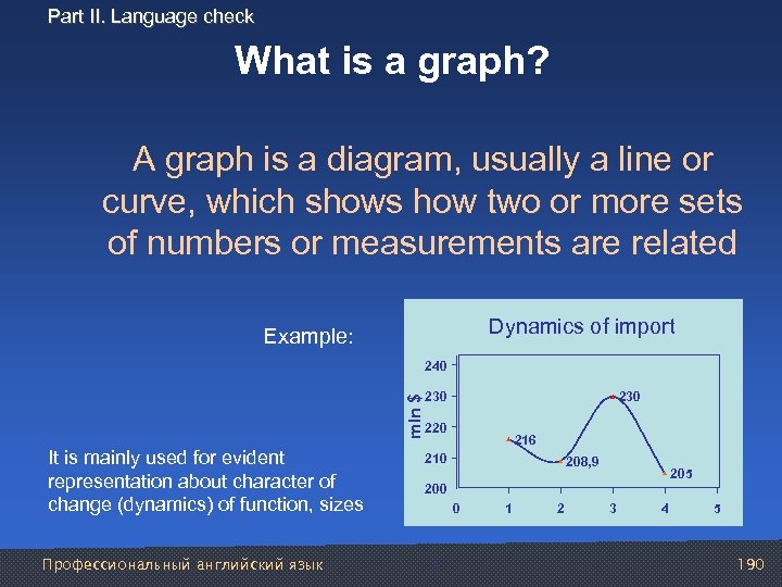 Part II. Language check What is a graph? A graph is a diagram, usually
