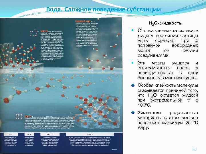 Вода. Сложное поведение субстанции Н 2 О- жидкость С точки зрения статистики, в жидком