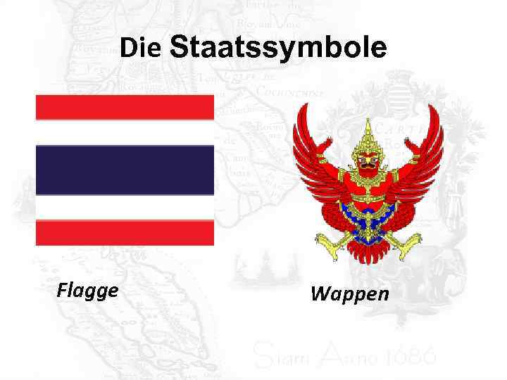 Die Staatssymbole Flagge Wappen 