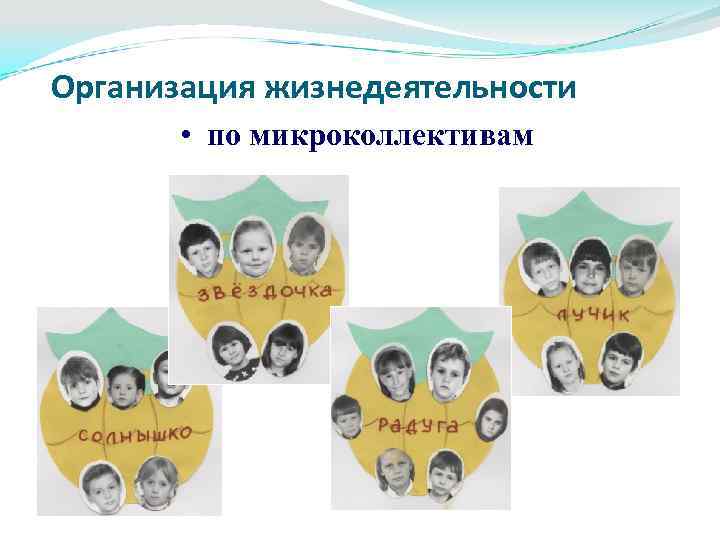 Организация жизнедеятельности • по микроколлективам 