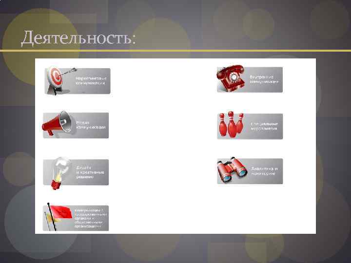 Деятельность: 