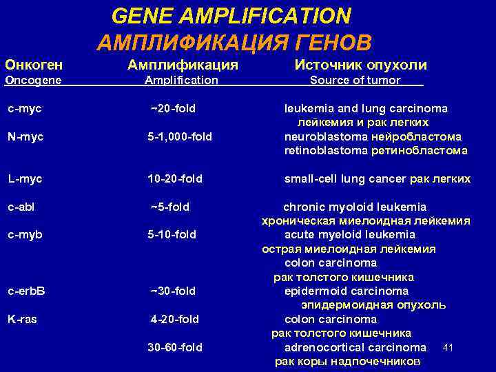 GENE AMPLIFICATION АМПЛИФИКАЦИЯ ГЕНОВ Онкоген Амплификация Oncogene Amplification c-myc ~20 -fold N-myc 5 -1,