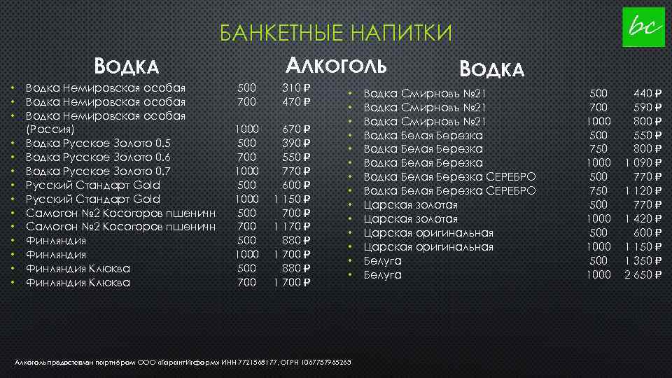 ВОДКА • • • • Водка Немировская особая (Россия) Водка Русское Золото 0. 5