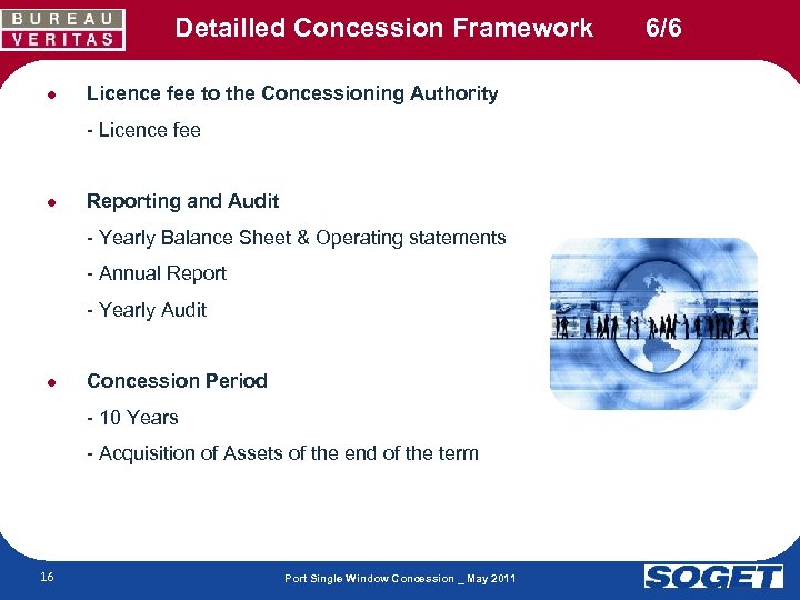 Detailled Concession Framework 6/6 ● Licence fee to the Concessioning Authority - Licence fee