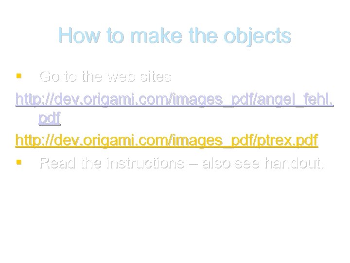 How to make the objects Go to the web sites http: //dev. origami. com/images_pdf/angel_fehl.