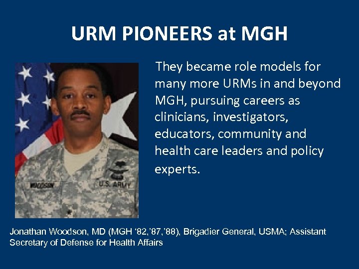 URM PIONEERS at MGH They became role models for Add a photo of Woodson