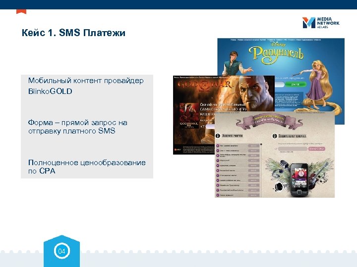 Кейс 1. SMS Платежи Мобильный контент провайдер Blinko. GOLD Форма – прямой запрос на